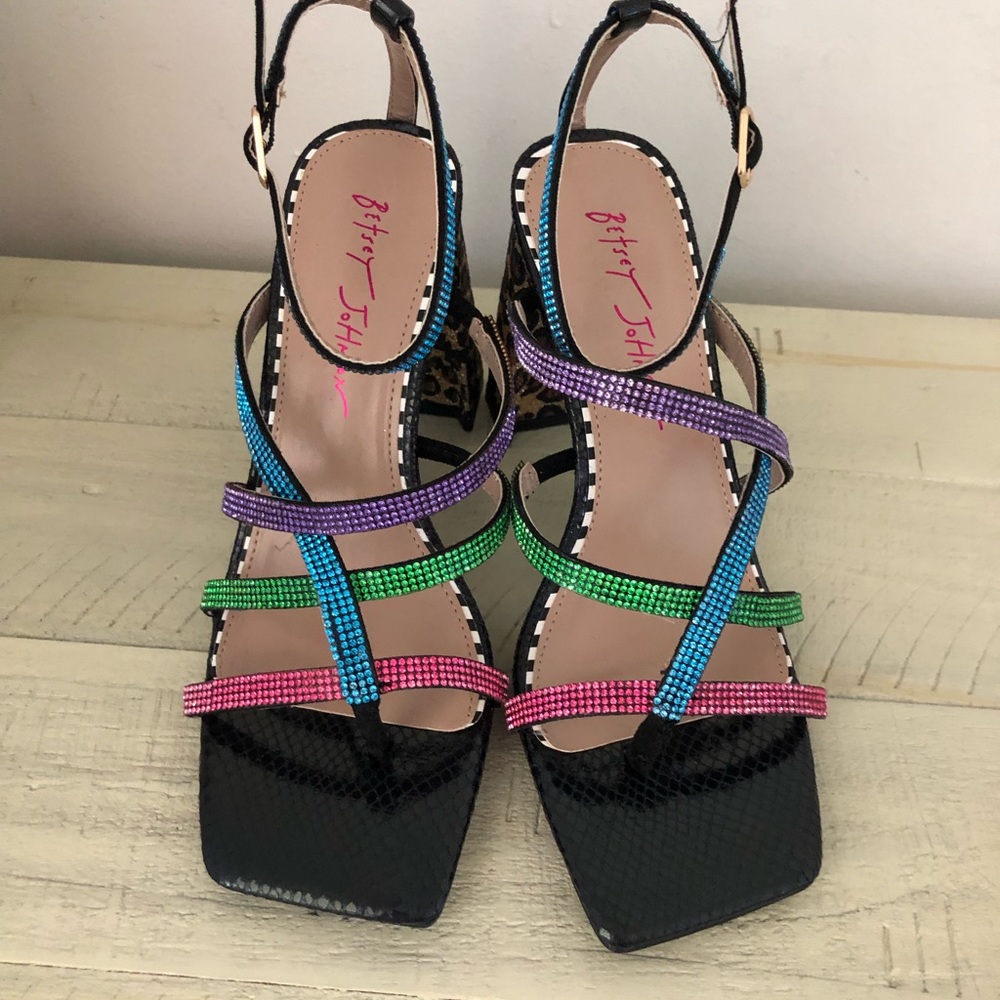 Betsey Johnson Graviti Embellished Block Heel Sandal